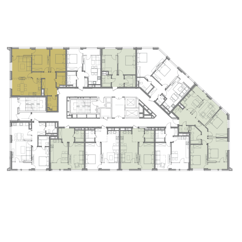 1-комнатная квартира - Планировка этажа | ЖК Madison Gardens